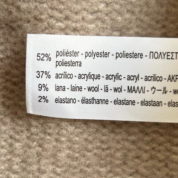 Zara Beige Puff Sleeve Cropped Turtleneck Sweater Ribbed Knit Trendy Top Size M - Picture 13 of 13